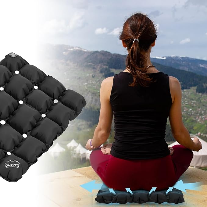 ONTYZZ Inflatable Seat Cushion Lightweight Airplane Seat Cushion Stadium Seat Travel Cushion for Climbing Hiking Office Airplane