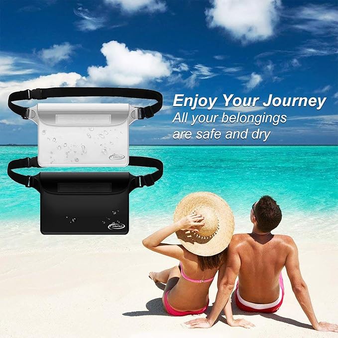 AiRunTech Waterproof Fanny Pack,Phone Pouch Dry Bag for Passport Wallet Purse,Floating Waterproof Bags for Travel Beach Swimming Kayaking Boating Cruise Accessories