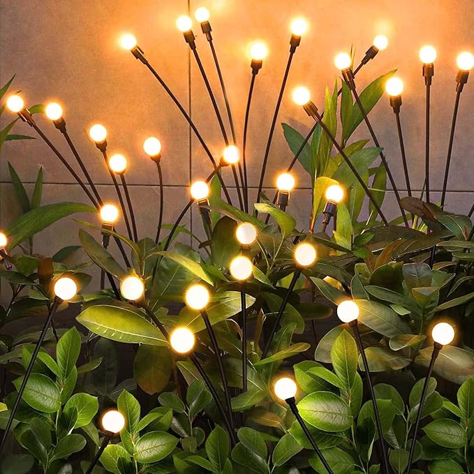 NBQQ Solar Lights Outdoor 8 Pack of 68 LEDs Swaying Firefly Garden Decor | Waterproof Solar Garden Lights for Yard Pathway Patio, Swaying Lawn Decor as Gardening Gifts for Women,Christmas Decor