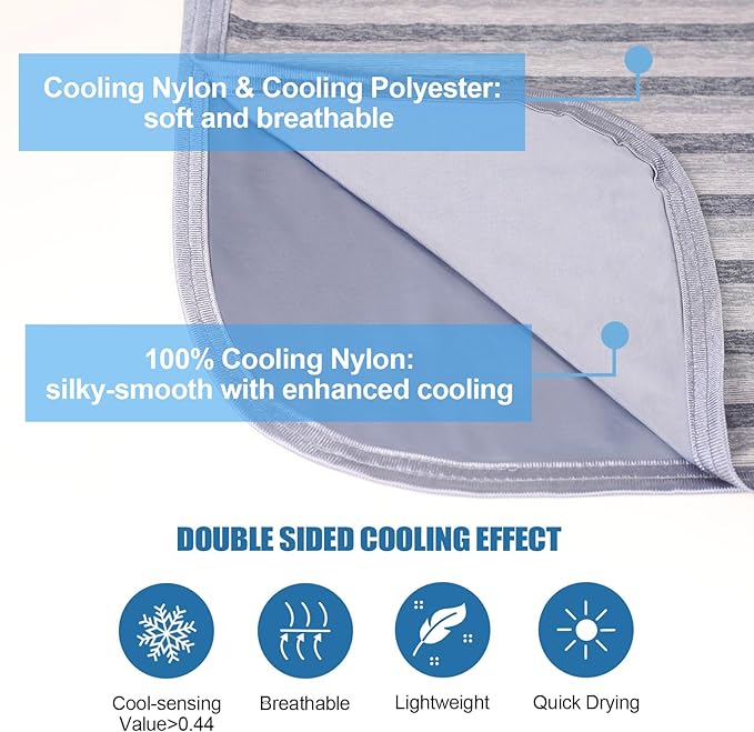 Ailemei Direct Cooling Blanket for Hot Sleepers, Double Sided Cold Effect,King Size Lightweight Breathable Summer Blankets for Bed,Transfer Heat to Keep Body Cool for Night Sweats,108"x90"