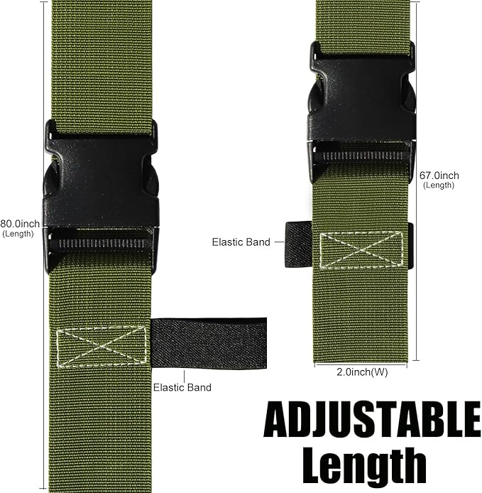 Luggage Straps for Suitcases TSA Approved-2 Pack Bright Personalized Luggage Belt Strap for Suitcase/Carry On Bag Luggage Accessories for Travel (ArmyGreen)