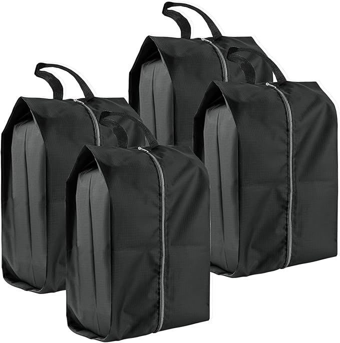 Shoe Bags for Travel, 4 Pack Extra Durable Travel Shoe Bags for Storage and Packing, Reusable Water-proof Shoe Bag with Smooth Zipper, Portable Travel Essentials