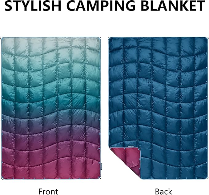 Camping Blanket, Puffy Blanket Lightweight Windproof Water Resistant for Outdoors,Hiking, Backpacking,Beach,Car,Picnic,Stadium