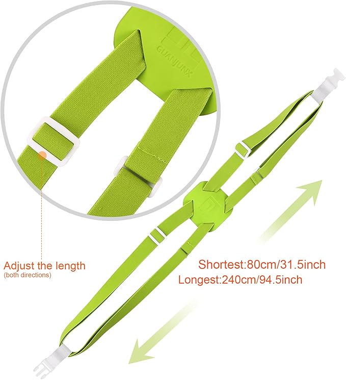 Luggage Straps Bag Bungees for Add a Bag Easy to Travel Suitcase Elastic Strap Belt (L Green, L Green)