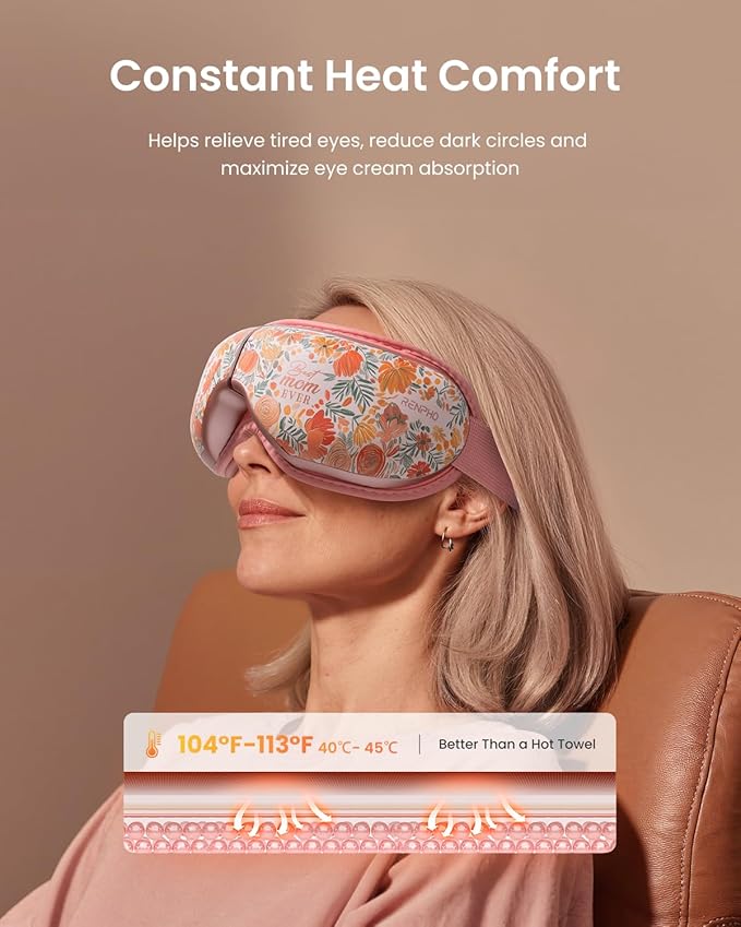RENPHO Mothers Day Gifts for Mom, Eye Massager with Heat Birthday Gifts Women Men Her Him Eye Mask for Migraines, Eye Care, Migraine Relief Eyeris 1