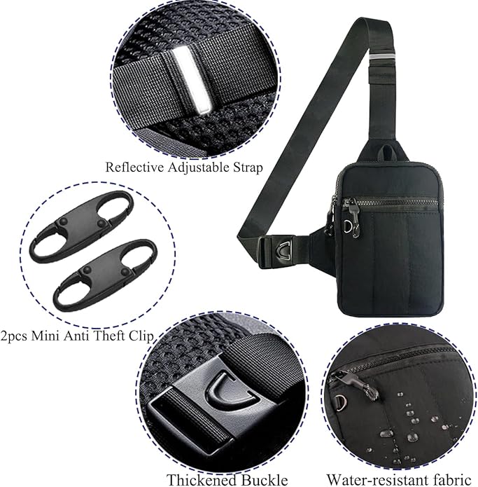 Mini Sling Bag for Men Crossbody,Small Chest Bag Casual Trendy Waterproof Lightweight Phone Crossover Daypack