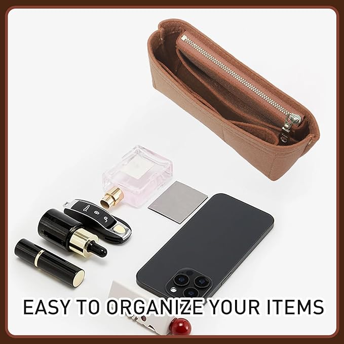 Doxo Longchamp XS Organizer Insert, Suitable for Le pliage XS and More, Keeps Tote Handbags Shaped & Neat (Gold Brown,XS)