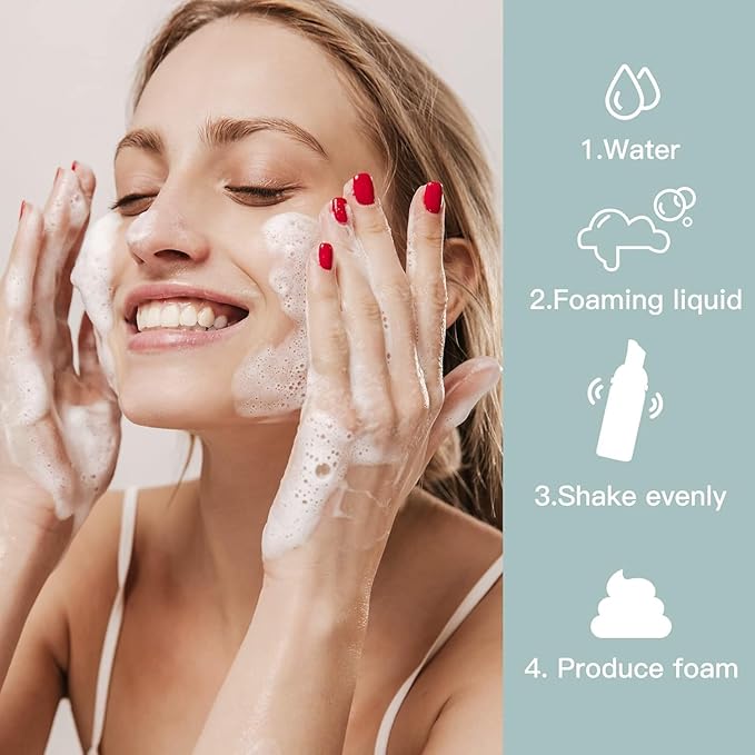 Travel Foam Pump Bottle - 2oz Empty Foaming Soap Dispenser for Lash Shampoo - Plastic Small Mousse Container for Mini Travel Size - Refillable Eyelash Wash Cleanser Foamer Portable 60ml Pink