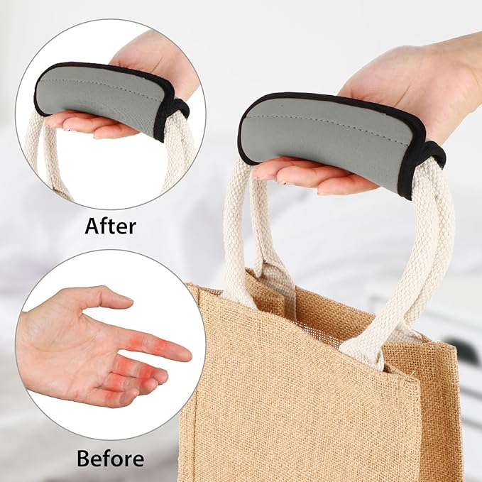 2 Pack Luggage Handle Wraps for Suitcase Bright Color Luggage Handle Covers Suitcase Tags identifiers Travel Accessories for Airplane/Flying (Grey)