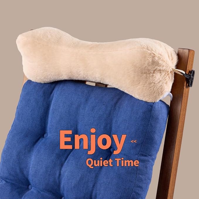 Head Recliner Pillow Adjustable Cotton Headrest Pillows for Recliner Chairs, Pain Relief Neck Support Pillow for Travel Home Sofa Armchair with Zipper Cover (Cream)