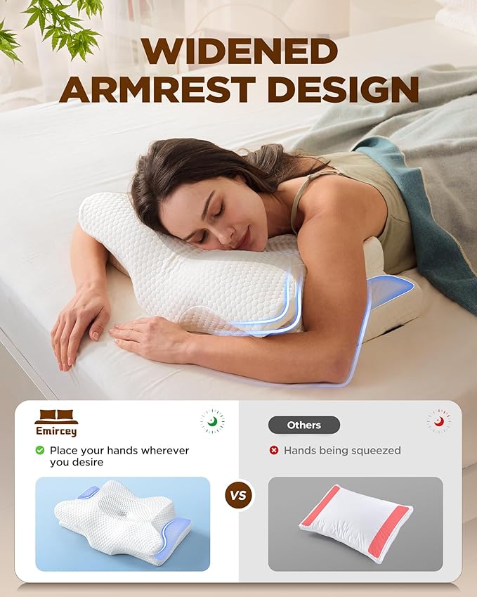 Sleep Doctor Approved Cervical Neck Pillow Sleeping, Ergonomic Contour Side Sleeper Pillows Adults, Cooling Orthopedic Pillow Pain Relief Support, Memory Foam Back Stomach Sleepers Gray, King