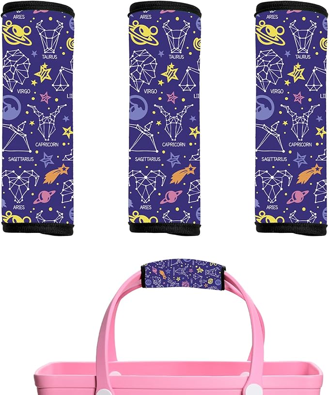 Luggage Handle Wrap 3Pcs Suitcase Identifier - Bogg Bag Strap Wrap Cover, Easy Identification Bright Neoprene Marker Sleeve Grips Comfort Travel Accessories for Airport (Y17)