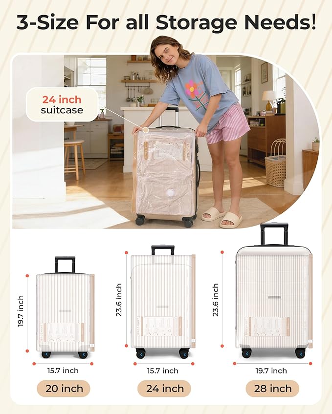 BAGSMART Vacuum Bags for Travel with Rechargeable Air Pump, Portable Space Saver Bags for Travel & Home, Vacuum Compression Seal Bag for Clothing, Blanket, 21 Pack Khaki Brown