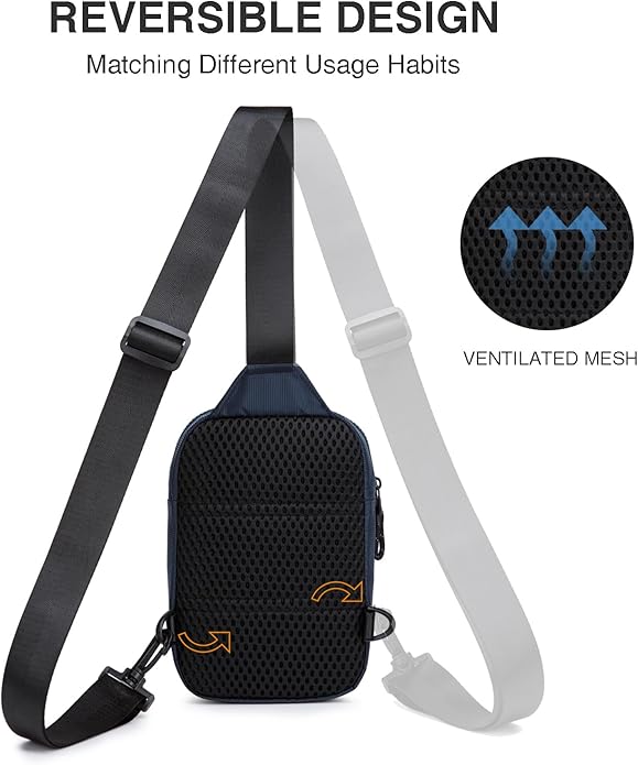 higouta Mini Sling Bag for Men Women, RFID Blocking Crossbody Backpack Casual Utility Chest Phone Bag for Travel Workout