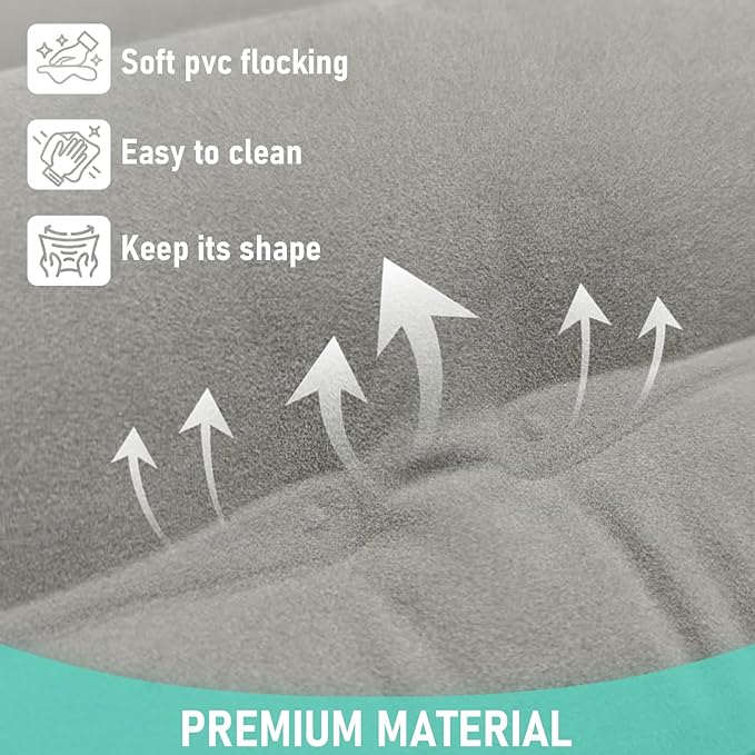 Inflatable Travel Pillow for Airplanes, Airplane Pillow for Long Flight Comfortably Supports, Used for Planes, Trains, Cars, Includes Storage Bag, Eye Mask & Earplugs (Grey)