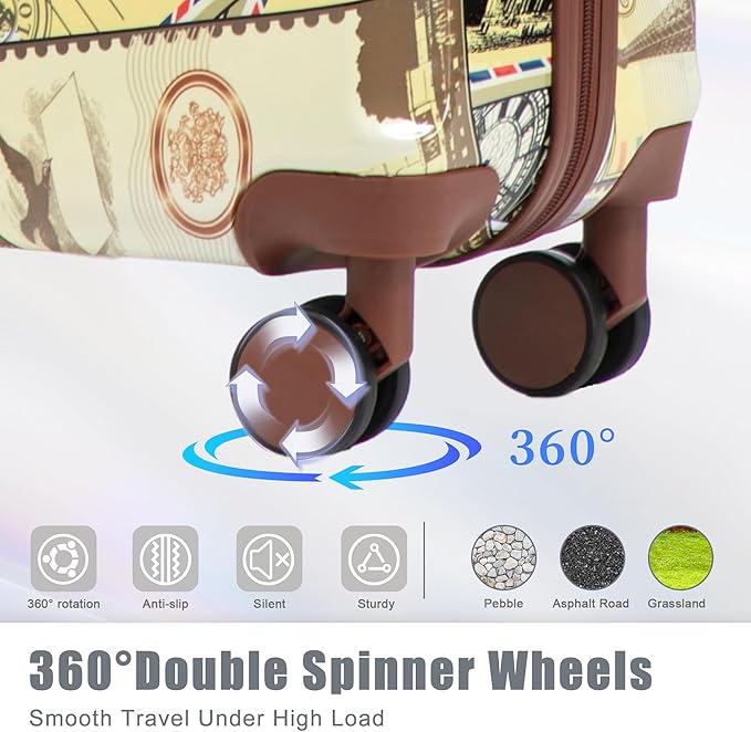 Luggage Set, Hardside Lightweight Suit case with Spinner Wheels