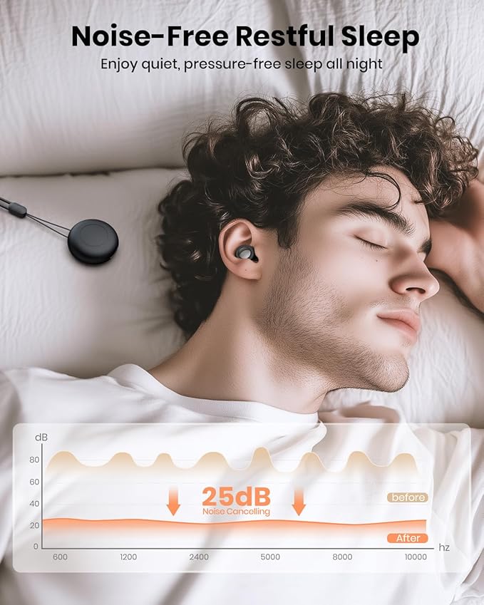 Ear Plugs for Sleeping Noise Cancelling, Reusable Silicone Ear Plugs for Noise Reduction with 8 Ear Tips, Earplugs for Sleep, Concerts, Travel, Snoring (Black + Pink, One Size)