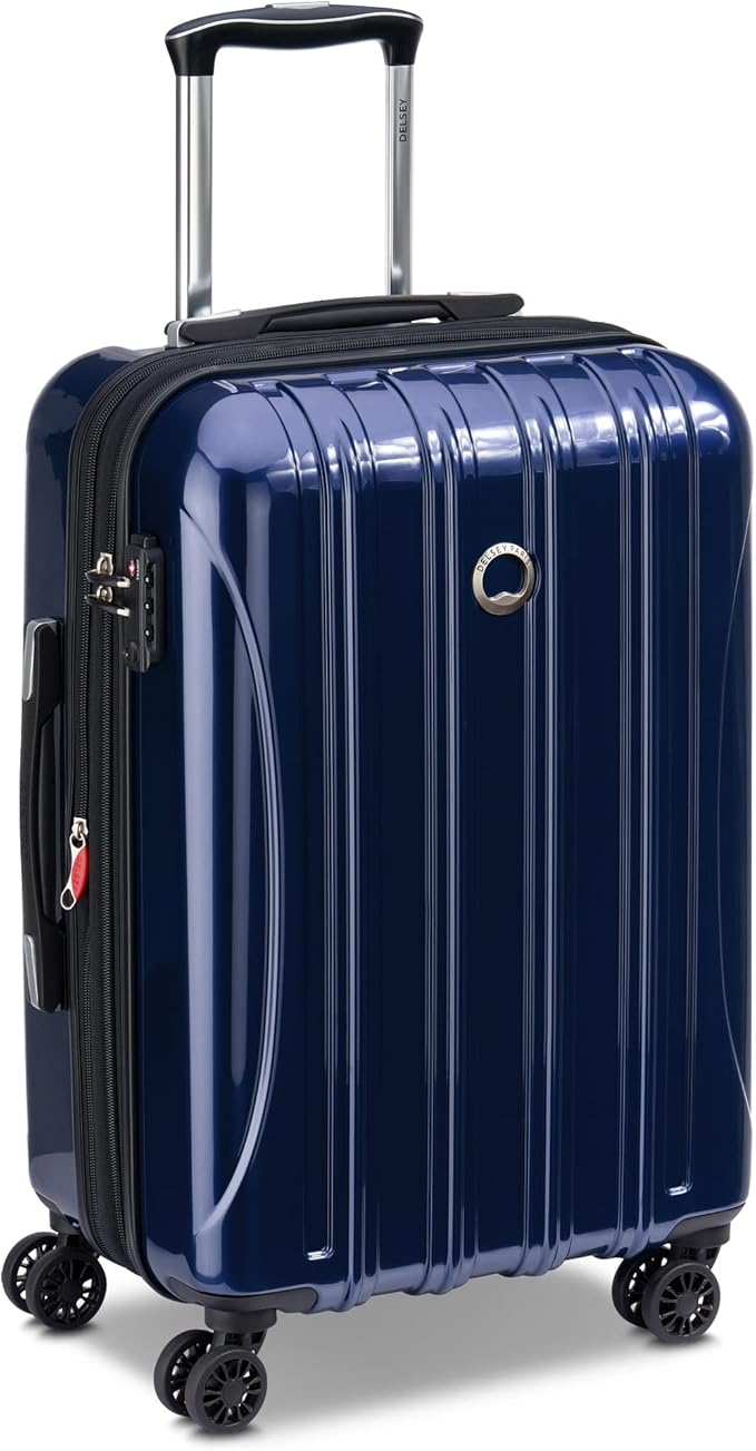 DELSEY PARIS Helium Aero Hardside Expandable Luggage with Spinner Wheels, Blue Cobalt, Carry-On Plus 21 Inch