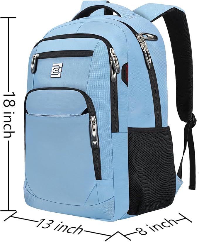 Volher Laptop Backpack,Business Travel Anti Theft Slim Durable Laptops Backpack,Water Resistant College Computer Bag for Women & Men Fits 15.6 Inch Laptop and Notebook-Pale Blue