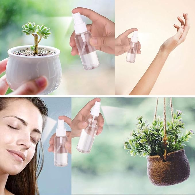Exptolii Spray Bottle, 1oz/30ml Small Plastic Fine Mist Spray Bottles, Mini Empty Travel Bottles with Funnels and Labels 6 Pack