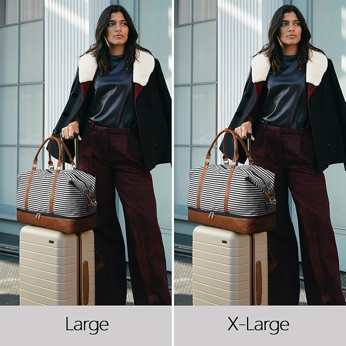 S-ZONE Weekender Bags for Women and Men Travel Duffel Bags with Shoe Compartment Overnight Carry on Duffle Tote Bag