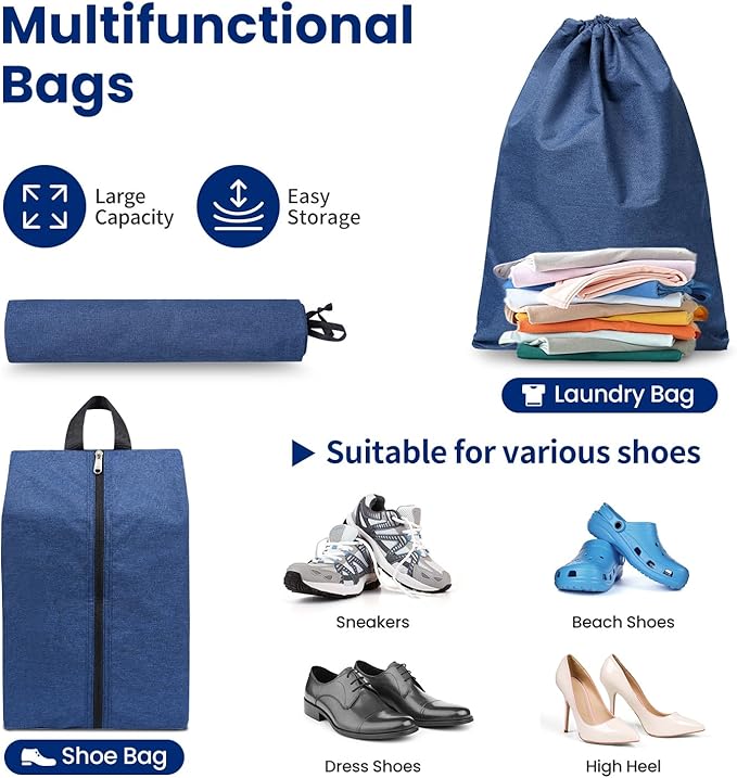 Compression Packing Cubes for Travel, Lightweight Vacation Travel Essentials, Travel Accessories for Suitcase Organizer Bags Set, Durable Luggage Organizer