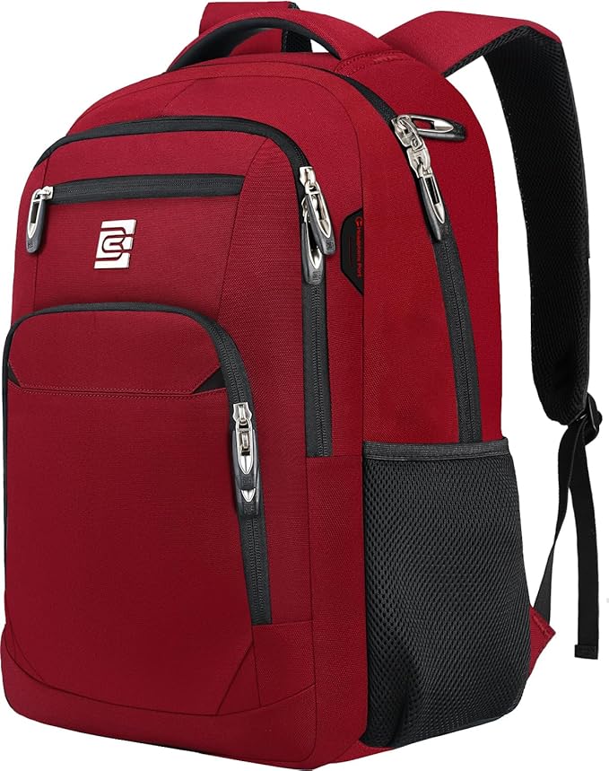 Volher Laptop Backpack,Business Travel Anti Theft Slim Durable Laptops Backpack,Water Resistant College Computer Bag for Women & Men Fits 15.6 Inch Laptop and Notebook-Red