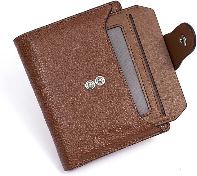 BOSTANTEN Women Leather Wallet RFID Blocking Small Bifold Zipper Pocket Wallet Card Case Purse with ID Window