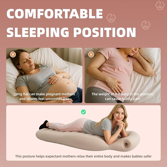 Inflatable Pregnancy Pillow, Pregnant Woman's Abdominal Hole Full Body Inflatable Bed Abdominal Mattress, Prone Pregnancy Pillow - Pregnant Woman's Swimming Pool Float