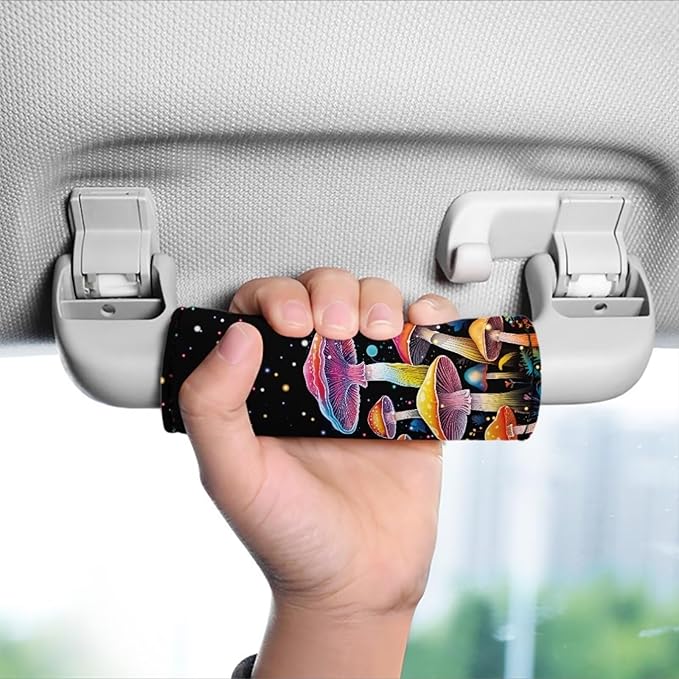 BIGCARJOB Fantastic Mushroom Luggage Handle Wraps Set for Suitcase,2 Pcs Mushroom Print Suitcase Tags Identifiers Travel Bags Identifiers Marker Suitcase Handle Sleeve Cover