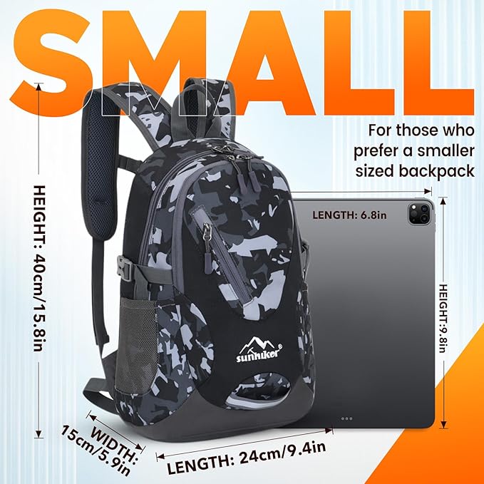 sunhiker Small Hiking Backpack Women Men 20L Lightweight Travel Backpack Daypack Casual Backpack For Cycling Outdoor Camping