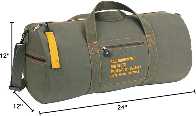 Rothco Canvas Equipment Duffle Bag – Travel & Gym Bag with Heavyweight Cotton Canvas Material – Great for Storing Gear, Clothing, and More