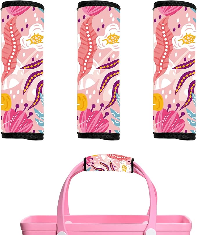 Luggage Handle Wrap 3Pcs Suitcase Identifier - Bogg Bag Strap Wrap Cover, Easy Identification Bright Neoprene Marker Sleeve Grips Comfort Travel Accessories for Airport (Y06)
