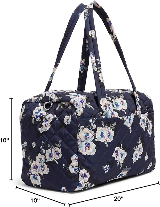Performance Twill Medium Travel Duffle Bag, Blooms and Branches Navy