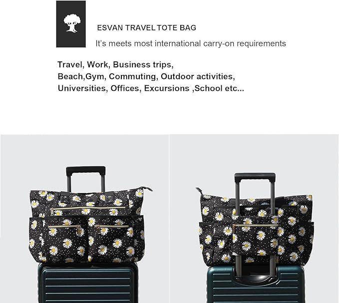 Weekender Bag Carry On Bag Overnight Tote Travel Duffle with 13 Pockets for Travel,Work，Gym,Beach,Teacher,Nurse