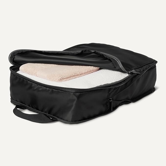 Amazon Essentials 4-Pack Ultralight Compression Packing Cubes Organizer, Black