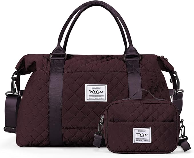 HYC00 Travel Duffel Bag,Carry-on Overnight Weekender Bags for Women,Sports Tote Gym Bag with Wet Pocket