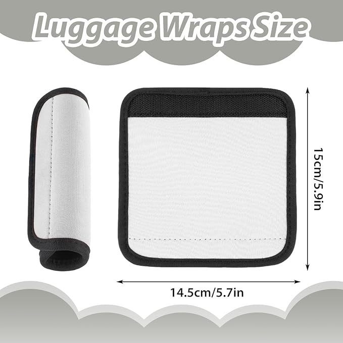 2 Pack Luggage Handle Wraps for Suitcase Bright Color Luggage Handle Covers Suitcase Tags identifiers Travel Accessories for Airplane/Flying (White)