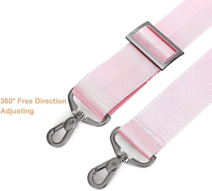MOSISO 56 inch Shoulder Strap, Adjustable Thick Soft Universal Replacement Non-Slip Fit Padded with Metal Swivel Hooks for Laptop Shoulder Bag/Laptop Messenger Bag/Crossbody Bag, Rose Quartz