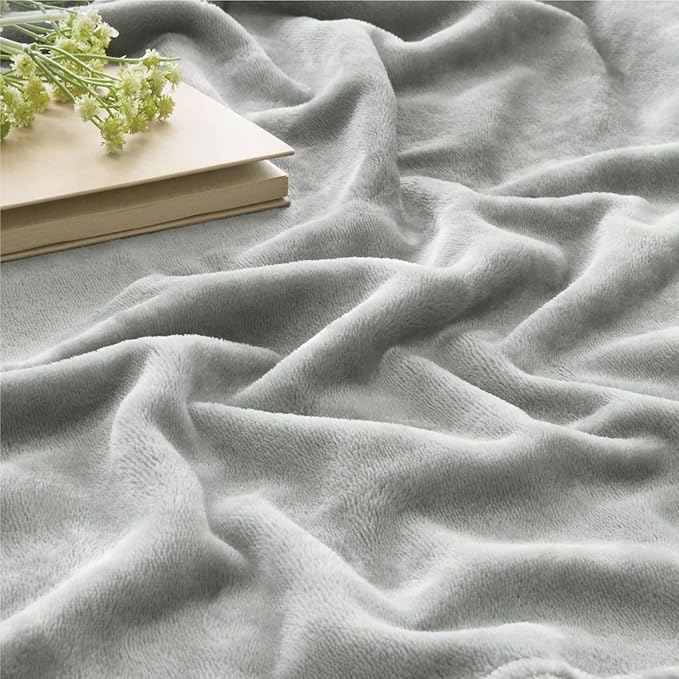 BEDELITE Fleece Blanket Light Grey Throw Blankets for Couch & Bed, Luxury Plush Cozy Fuzzy 60x80 inches, Super Soft Warm Lightweight Throw for Travel Camping