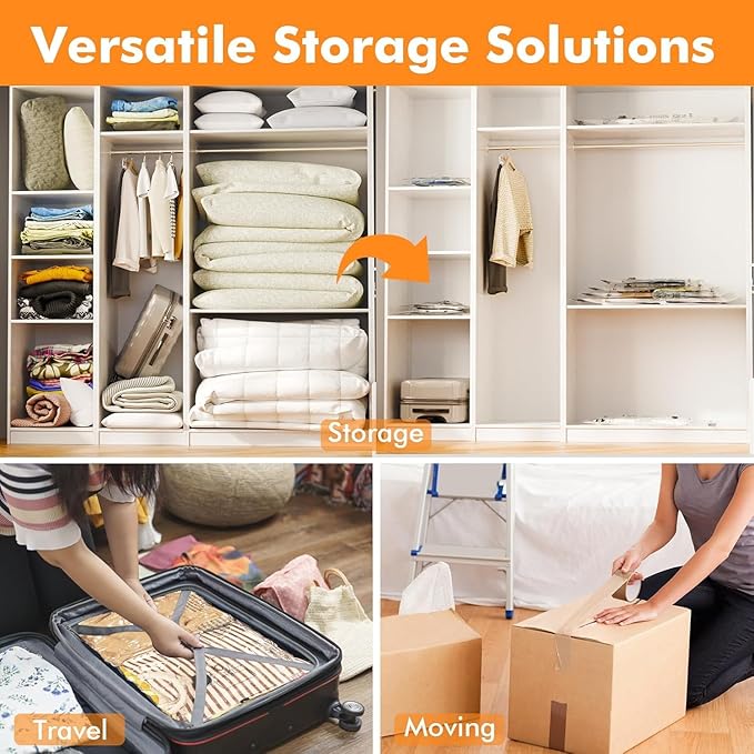 GONGSHI Vacuum Storage Bags, Space Saver Seal Bags For Clothing, Blankets, Comforters, Pillows, Clothes Storage,Travel Luggage.28 Combo