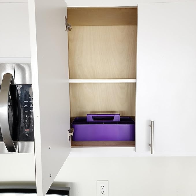 8 Compartments DIY Dividers,Large caddy, Multi Purpose, Simple, Portable, Stackable, Modern Solution for School, Office,MADE IN USA (Royal Purple)