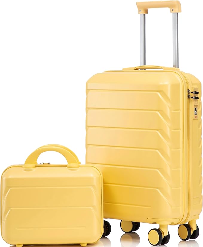 Hardshell Luggage, Lightweight Durable ABS Suitcase with Spinner Wheel, 14/20