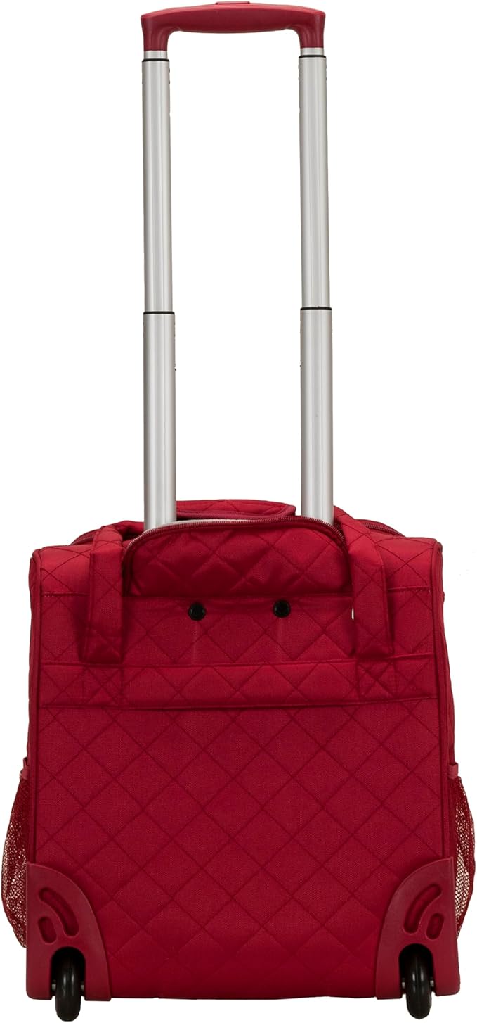 Rockland Melrose Upright Wheeled Underseater Luggage, Red, Carry-On 15-Inch