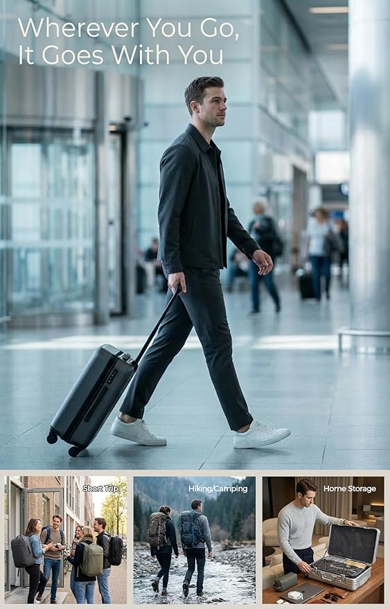 Travel Vacuum Seal Bag with Pump, 21L Compression Packing Cube Kit with 270° Zipper, Reusable Waterproof Vacuum Storage for Carry-On & Small Checked Luggage (2-Pack)