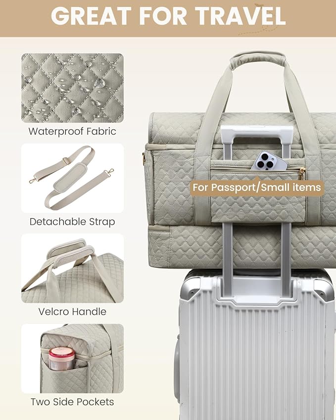 LOVEVOOK Large Travel Duffle Bag, Weekender Bags for Women With Shoe Compartment, Overnight Hospital Bag For Women Labor Delivery, Carry on Bag Personal Item Travel Bag, Yoga Gym Duffel Bag