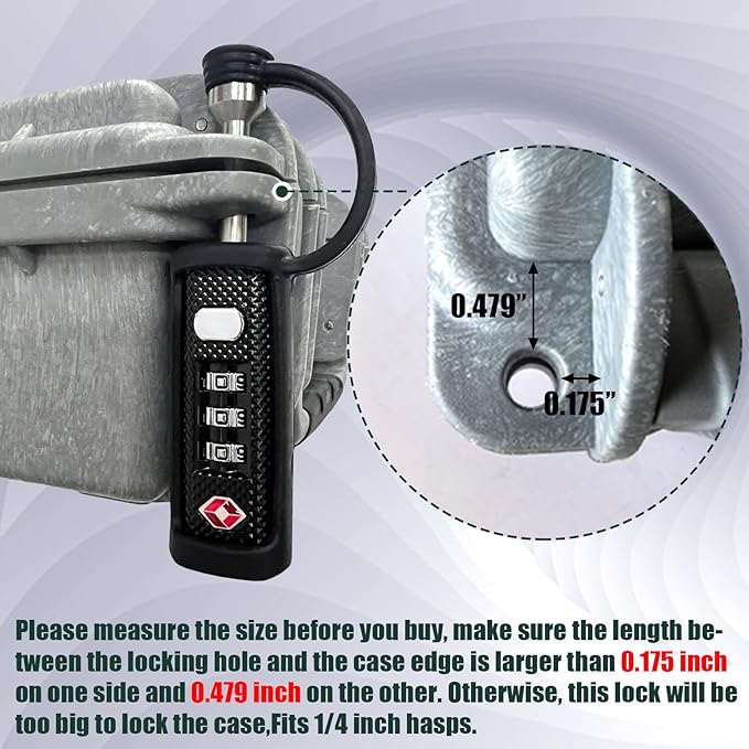 LAFENLIN Gun Case Locks 2 Pack, TSA Approved Case Lock for Gun Case, Handgun Case Padlock for Gun Safe, Air Travel Padlock Hard Pistol Case Lock for Rifles & Shotguns, 3 Digits Heavy Duty TSA Locks