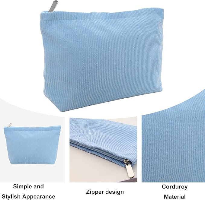 Makeup Bag Large Capacity Cosmetic Bag for Women Corduroy Travel Toiletry Bags Handbags Makeup Zipper Pouch Purse Organizer