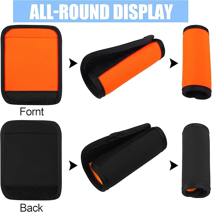 6 Pack Luggage Handle Wrap, Luggage Handle Wraps for Suitcase, Bright Orange Luggage Tags, Suitcase Tags identifiers for Travel Accessories