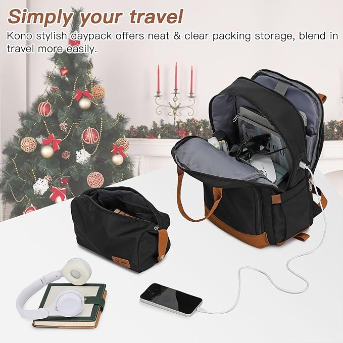 Kono Luggage Set 3 Piece Carry On Hardside Luggage with TSA Lock Spinner Wheels Lightweight PC+ABS Carry On Suitcase Apricot Black